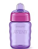 Philips Avent SCF553/03 - Vaso con boquilla de silicona para niña, válvula antigoteo, sin BPA, para 9 meses, 260 ml, color rosa