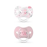 SUAVINEX - Juego de 2 chupetes SX Pro con tetina simétrica de silicona para bebé de 6 a 18 meses, color rosa, 307393