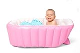 Bañera Plegable Bebé - Bañera Hinchable Bebe - Bañera Portátil Grande Para Bebés - Cómoda Bañera De Viaje Para Bebés Más Pequeños Y Más Grandes - Baño Seguro Y Cómodo Donde Quieras (Pink)
