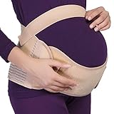 Faja de embarazo - Cinturón de maternidad - premamá banda para abdomen / cintura / espalda, apoyo para el vientre - Marca Neotech Care (Beige, XL)