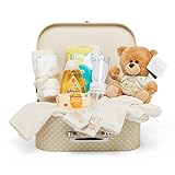 Baby Gift Set - Neutral Hamper Full of Baby Products in Cream Keepsake Box