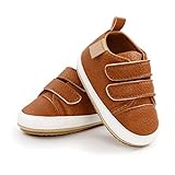 YloveM Primero Pasos Zapatos para Caminar Unisex Bebé Niño de Lona Zapatos Suave Único Goma Recien Nacido Antideslizante Deporte Bebe Zapatos (E- Marrón, 6_Months)