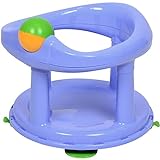 Safety 1st 360 ° asiento de baño giratorio, asiento ergonómico para la bañera con rollball y 4 ventosas, utilizable desde aprox.6 meses hasta un máximo de 10 kg, pastel, azul claro, 32110009