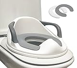 Babify Reductor WC para niños - Adaptador para Inodoro - De 1 a 8 Años - 2 Cojínes Antideslizante Incluidos - Facil Limpieza - Color Blanco/Gris