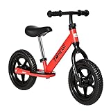 HOMCOM Bicicleta sin Pedales para Niños de +2 Años con Sillín Ajustable de 31-41 cm y Manillar Regulable Bicicleta de Equilibrio Infantil con Ruedas de 12' 89x37x55-60 cm Rojo