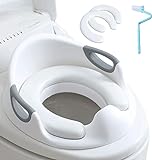 Reductor WC Niños - Reductor de WC Protector |Reductor de Inodoro Ergonómico para Niños,Reductor de Inodoro con Salpicaduras |Respaldo|Reposabrazos y 2 PU Almohadillas (blanco)