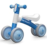 XIAPIA Bicicleta sin Pedales, Bici Bebe para Niños de 1 Año, Juguetes Bebes 1 Año, Triciclos Correpasillos Bebes 1 Año, Regalos para Bebes de 10-24 Meses (Azul Blanco)
