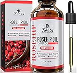 Kanzy Aceite de Rosa Mosqueta Puro 100% 𝟭𝟮𝟬𝐦𝐥 Orgánico Prensado en Frío Bio sin Refinar Rosehip Oil usado como Hidratante para Cara, Cabello