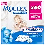 Moltex Premium Comfort Cambiador Desechable para bebé (60x60 cm) - 60 Cambiadores (6 bolsas de 10 Unds)