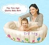 Bañera hinchable infantil Tiny Tots para viajes, color crema