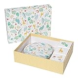 baby Art Caja de recuerdos con cajas de primera dentición y caja mágica, kit de huellas de pies y manos, para guardar los recuerdos del bebé, tucanes