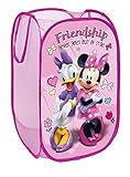 Superdiver Cesta plegable infantil de tela con asas para ropa sucia y juguetes, diseño Minnie Mouse y Daisy de Disney 36x36x58 centímetros color rosa